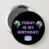 Birthday Pin Ronde Button 4,0 Cm (Voorkant /achterkant)