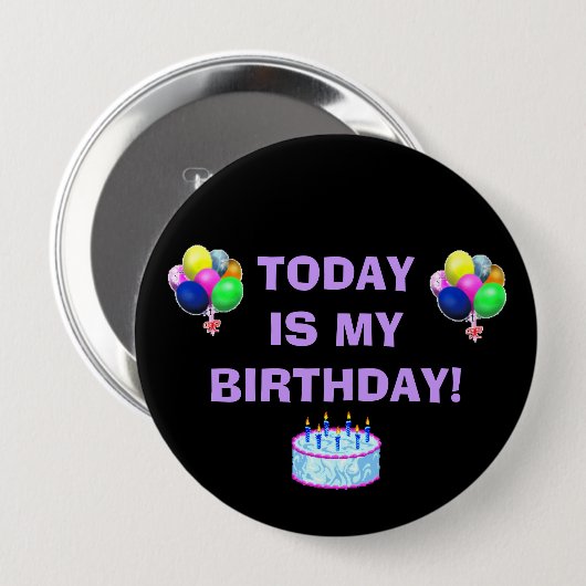 Birthday Pin Ronde Button 4,0 Cm (Voorkant /achterkant)