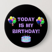 Birthday Pin Ronde Button 4,0 Cm (Voorkant)