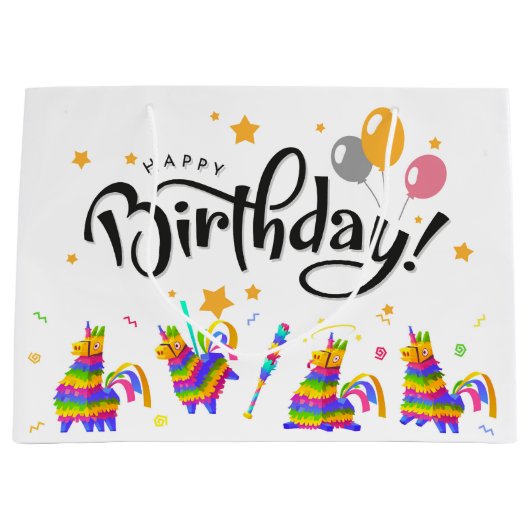 Birthday Pinatas Gift Bag Groot Cadeauzakje (Voorkant)