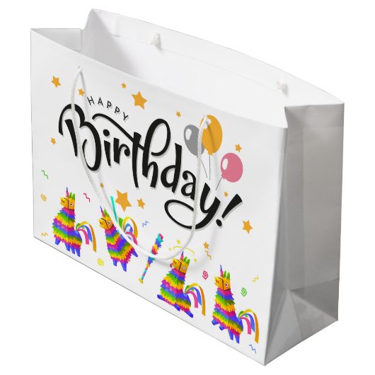 Birthday Pinatas Gift Bag Groot Cadeauzakje (Achterkant Gekanteld)