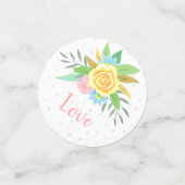 Birthday Pineapple Rozen Floral Pink Turquoise Confetti (Kleine voorkant)