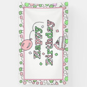 Birthday Pink and Green Girl's Spandoek (Verticaal)
