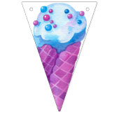 Birthday Pink Blue Ice Cream Cons Party Vlaggetjes (Eerste vlag)