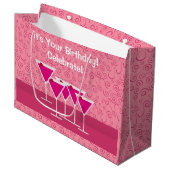 Birthday Pink Cosmo Martini Alcohol Custom Event Groot Cadeauzakje (Voorkant Gekanteld)