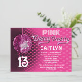 Birthday Pink Disco Party Kaart (Staand voorkant)