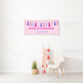 Birthday Pink en Paarse Tassel Banner (Insitu)