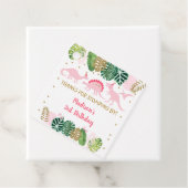 Birthday Pink & Gold Dinosaur Safari Bedankjes Labels (In situ)