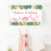 Birthday Pink & Gold Dinosaur Safari Spandoek (Insitu)