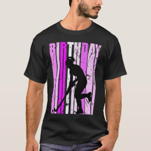 Birthday Pink Hockey Field Hockey voor meisjesplei T-shirt