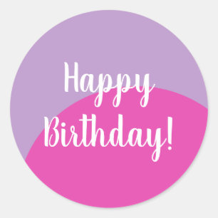 Birthday Pink Lila Happy Birthday Ronde Sticker
