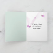 Birthday Pink Orchids On Green Bamboo Kaart (Binnen)