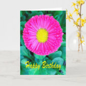 Birthday Pink & Yellow Flower Kaart (Gele Bloem)