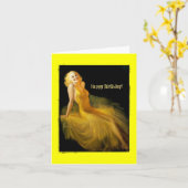 Birthday Pinup in Geel Kaart (Gele Bloem)