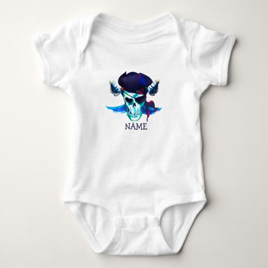 Birthday Pirate Skull Baby Bodysuit (Voorkant)