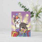 Birthday Pitbull / American Staffordshire Terrier Briefkaart (Staand voorkant)