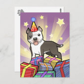Birthday Pitbull / American Staffordshire Terrier Briefkaart (Voorkant / Achterkant)