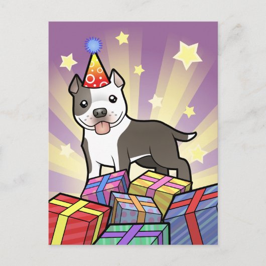 Birthday Pitbull / American Staffordshire Terrier Briefkaart (Voorkant)