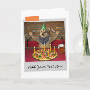 Birthday Pizza Dog Funny Card Kaart