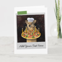 Birthday Pizza Dog Funny Card