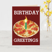BIRTHDAY PIZZA-KAARTEN KAART (Gele Bloem)