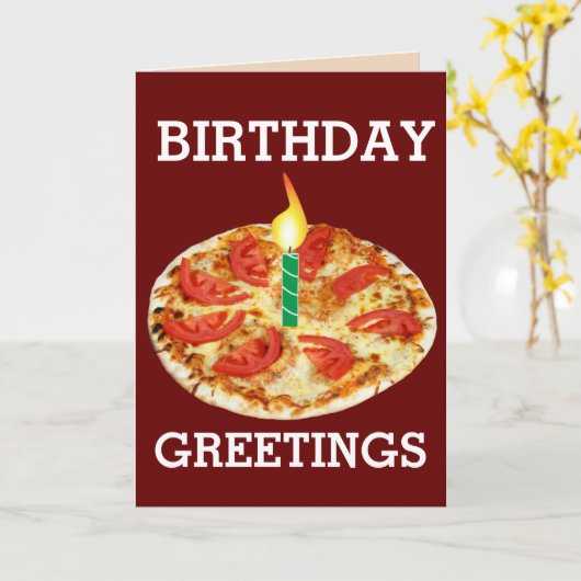 BIRTHDAY PIZZA-KAARTEN KAART (Gele Bloem)