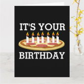 BIRTHDAY PIZZA MET CANDLES big KAART (Gele Bloem)