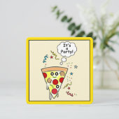 Birthday Pizza Party Kaart (Staand voorkant)