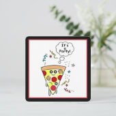 Birthday Pizza Party Kaart (Staand voorkant)