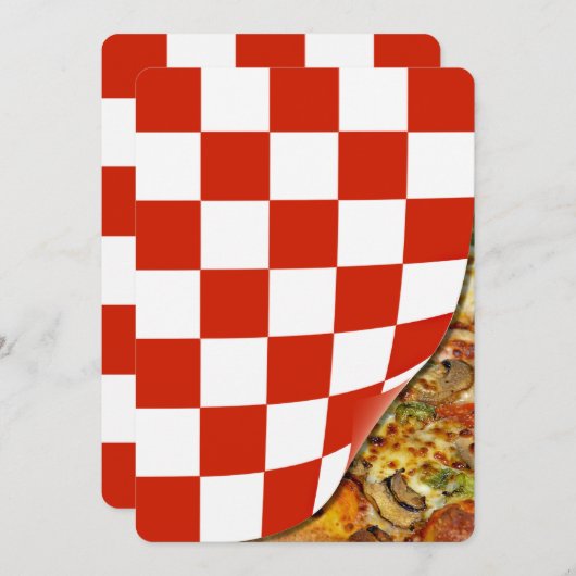 Birthday Pizza Party Kaart (Voorkant / Achterkant)