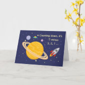 Birthday Planets in de buitenruimte met raketschil Kaart (Gele Bloem)