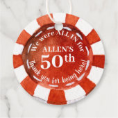 Birthday Poker Chip Bedankt Bedankjes Labels (Achterkant)