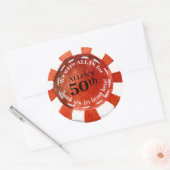 Birthday Poker Chip Bedankt Ronde Sticker (Envelop)