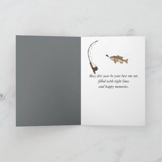 Birthday Polar Bear Ice Fishing Kaart (Binnen)