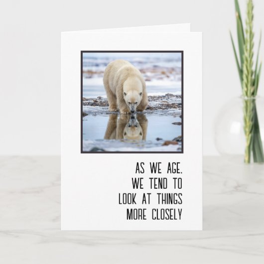 Birthday Polar Bear Looking at its Reflection Kaart (Voorkant)