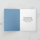 Birthday Polar Bear Sitting Under Northern Lights Kaart (Binnen)