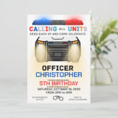 Birthday politieman kaart (Staand voorkant)