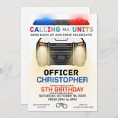 Birthday politieman kaart (Voorkant / Achterkant)