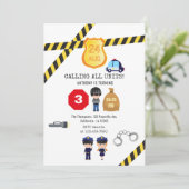 Birthday politietag kaart (Staand voorkant)