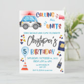 Birthday, politieuitnodiging kaart (Staand voorkant)