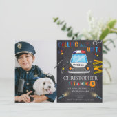 Birthday, politieuitnodiging kaart (Staand voorkant)