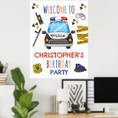 Birthday, politieuitnodiging poster (Thuiskantoor)