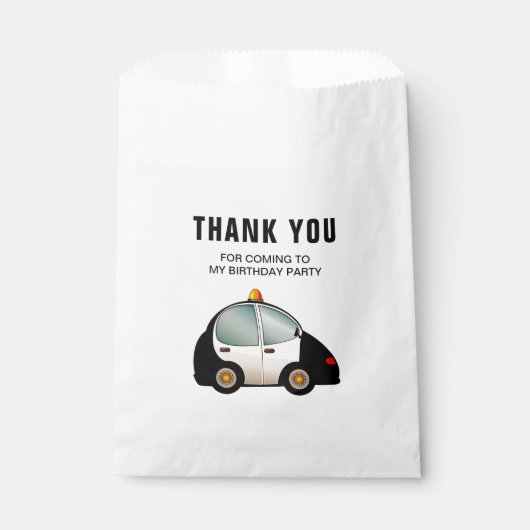 Birthday, politiewagen bedankzakje (Voorkant)