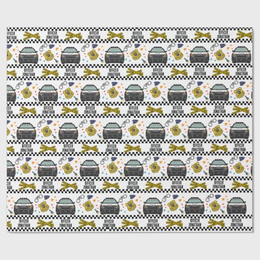 Birthday, politiewagen cadeaupapier (Vlak)