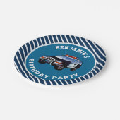 Birthday, politiewagen papieren bordje (Gekanteld)