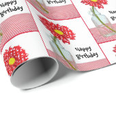 Birthday Polka Dot Daisy in fles Cadeaupapier (Rol Hoek)