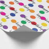Birthday Polka Dots on White Cadeaupapier (Hoek)
