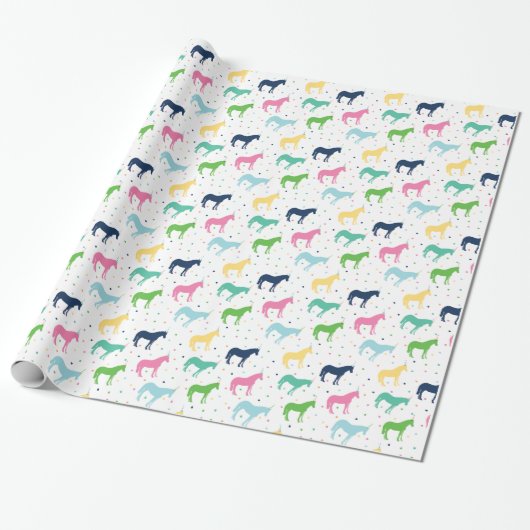 Birthday Ponies Gift Wrap Cadeaupapier (Uitgerold)