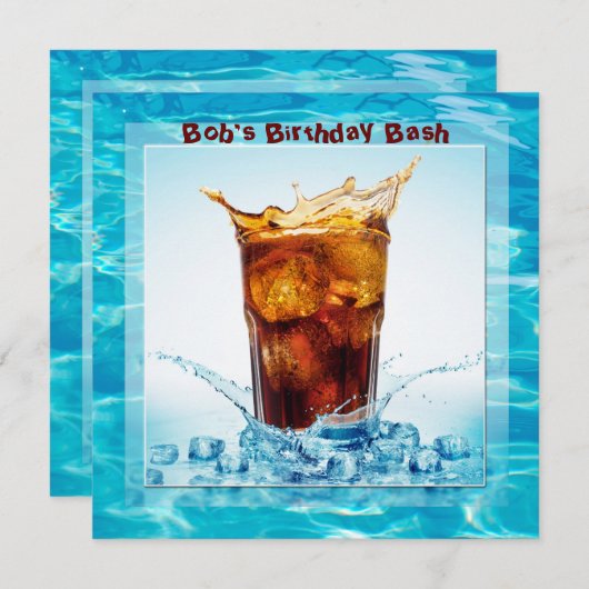 Birthday Pool Bash Kaart (Voorkant / Achterkant)