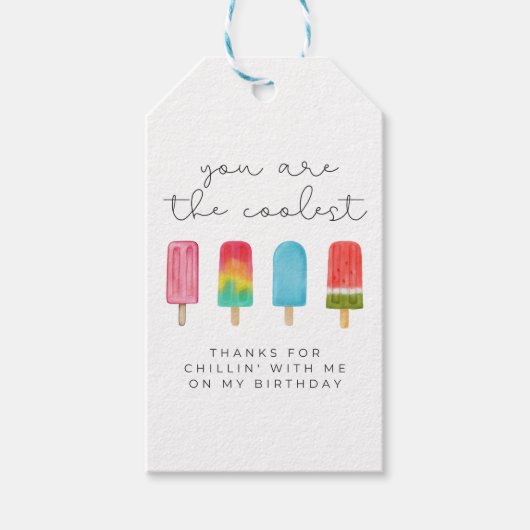 Birthday Pool Chilling Party Favor Cadeaulabel (Voorkant)
